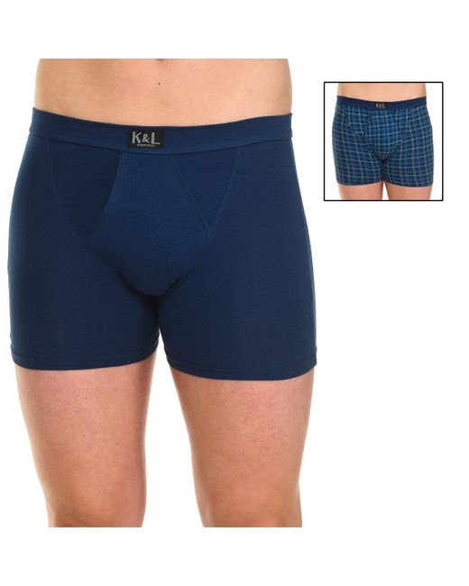 Kisses&Love Blue Pack-2 Basic Open Boxers Kl2011 for men