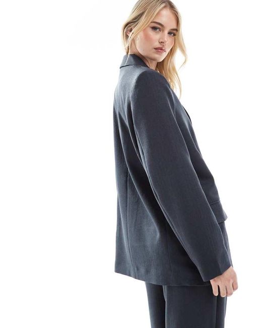 Vero Moda Blue Tailored Herringbone Co-Ord Blazer