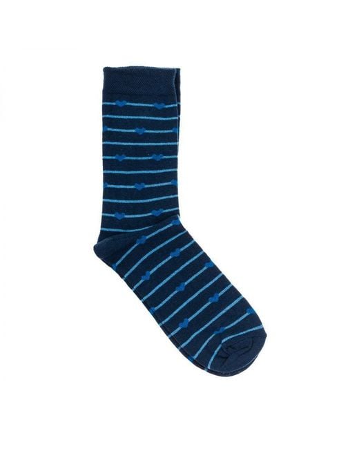 Kisses&Love Blue Pack-4 High-Top Socks With Anti-Pressure Cuff Kl2017M