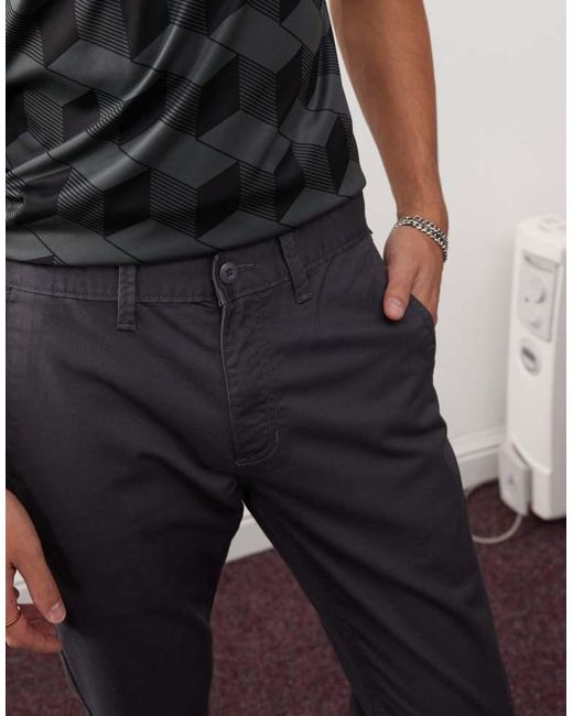 Vans Black Authentic Relaxed Chino Slim Fit Trousers for men