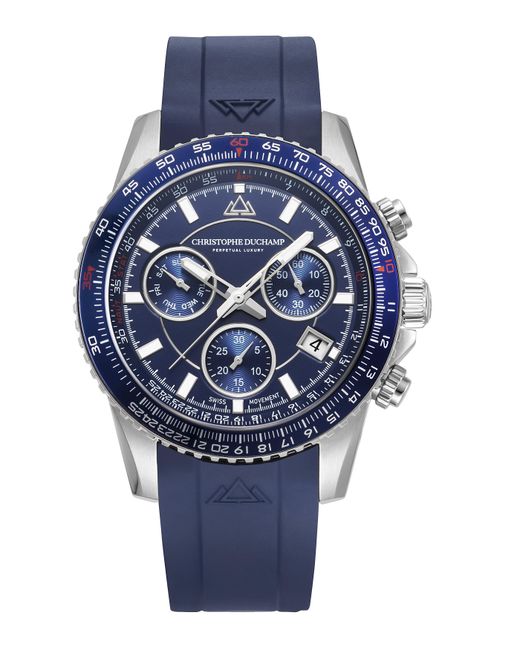 Christophe Duchamp Blue Navitimer Chronograph Velocite V2 Watch 44Mm for men
