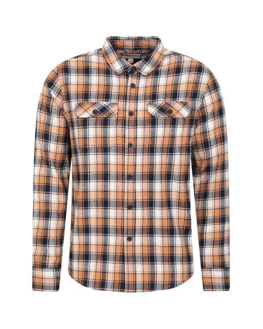 Mountain Warehouse Multicolor 'Trace' Flannel Shirt 100% Cotton Long Sleeve Everyday Casual Winter Top for men