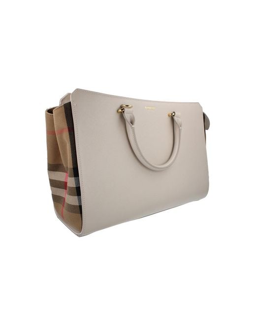 Burberry Gray Banwell Medium Leather Handbag