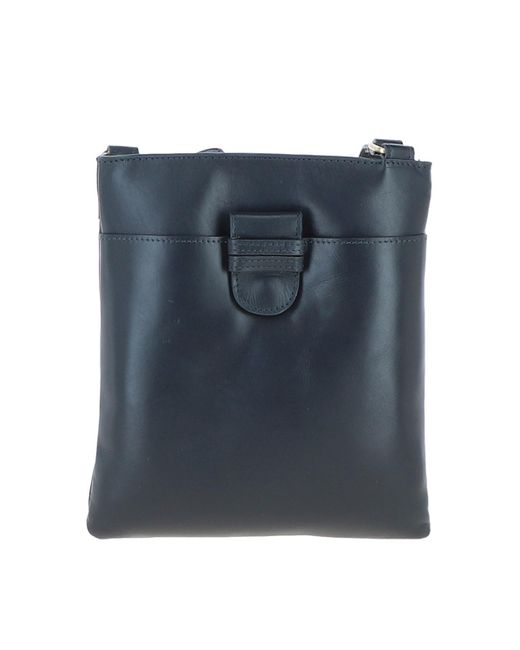 Ashwood Leather Blue Zip Top Vegetable Tanned Real Crossbody Bag