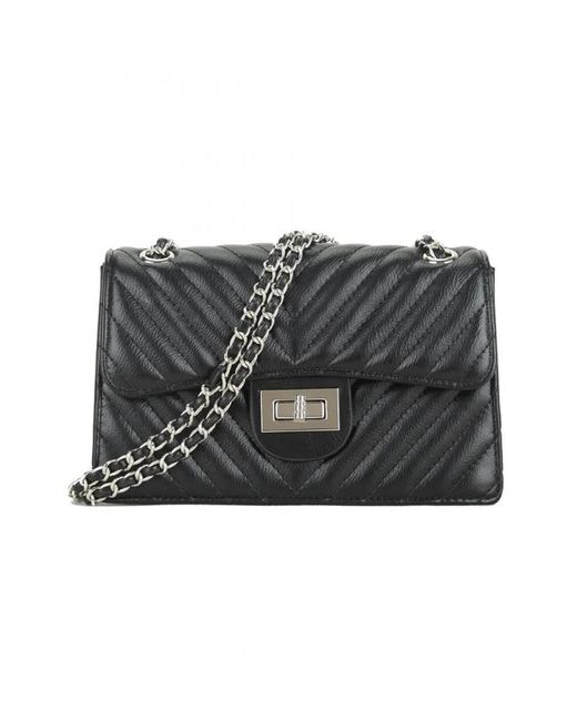 Where's That From Black 'Cotton' Crossbody Bag With Chain Detail
