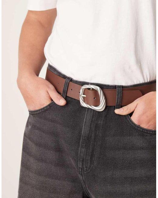 ASOS Black Molten Buckle Belt for men