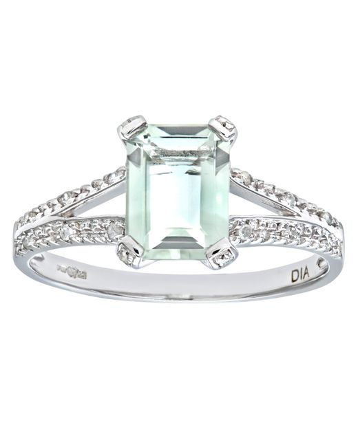 DIAMANT L'ÉTERNEL Metallic 9Ct Emerald Cut Amethyst Ring With Diamond Shoulders for men