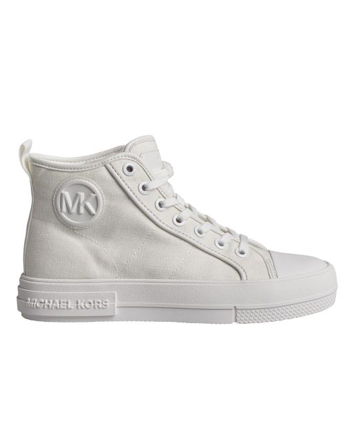 Michael Kors Gray Evy High Top Canvas Sneakers 43R4Eyfs4D For