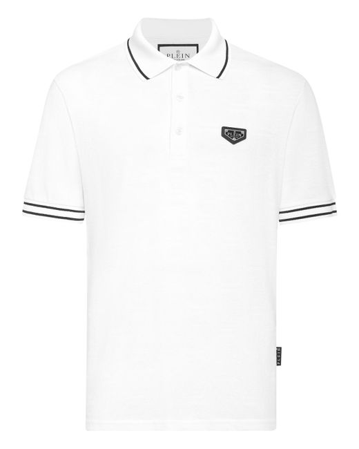 Philipp Plein Jacquard Poloshirt Met Monogram in het White voor heren