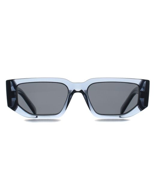 Prada Blue Rectangle Transparent Ocean Dark Pr09Zs for men