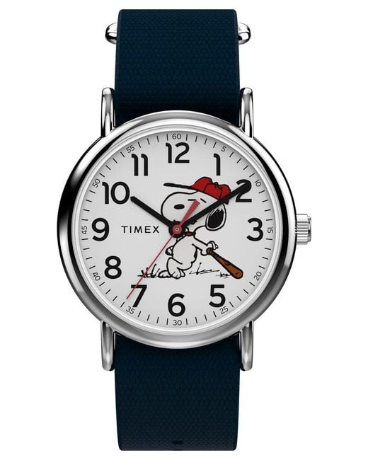 Timex Black Peanuts Weekender Watch Tw2Y51400 Fabric for men
