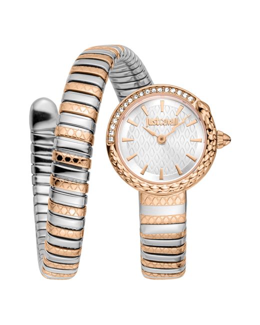 Just Cavalli Metallic Jc1L301M0075 Cerchio Snake Analog Watch For