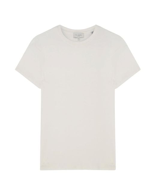 Ted Baker White Printed Fitted Ivory T-Shirt