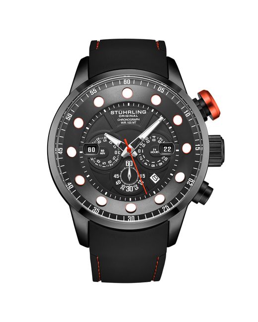 Stuhrling Black Aquatic Force Chronograph 4053 for men