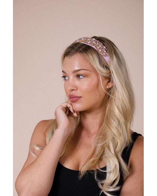 SVNX Brown Embellished Crystal Headband