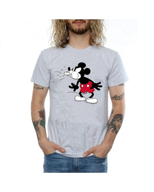 Disney Gray Mickey Mouse Tongue T-Shirt (Sports) for men