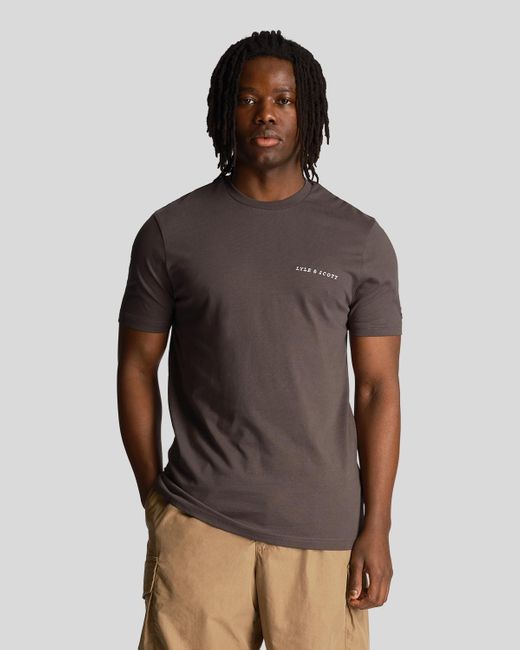 Lyle & Scott Brown Embroidered T-Shirt for men