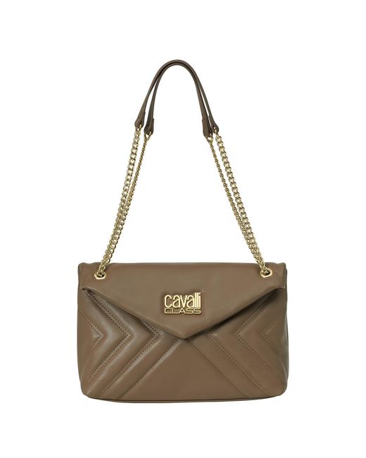 Roberto Cavalli Metallic Shoulder Bag With Chain Strap Cchb0196