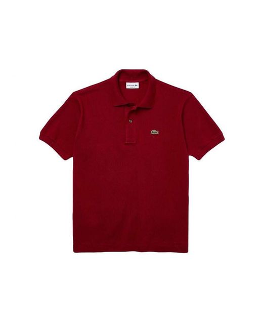 Lacoste Classic Croc-logo-poloshirt Voor in het Red voor heren