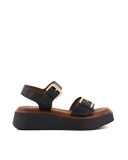 Dune Brown Ladies Loells Casual Flatform Sandals