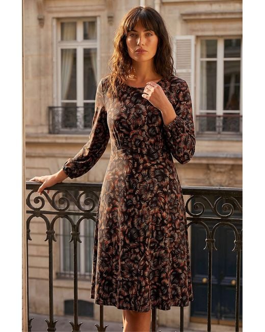 Roman Brown Speckled Print Dress