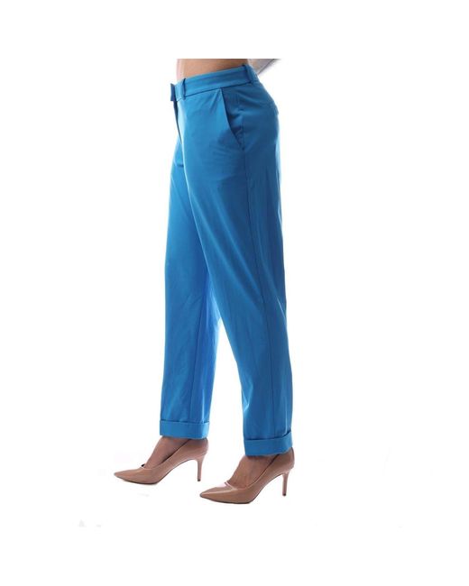 Boss Blue Solid Patterned Straight Chinos