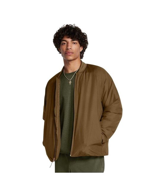 Under Armour Green Unstoppable Bomber Jacket for men