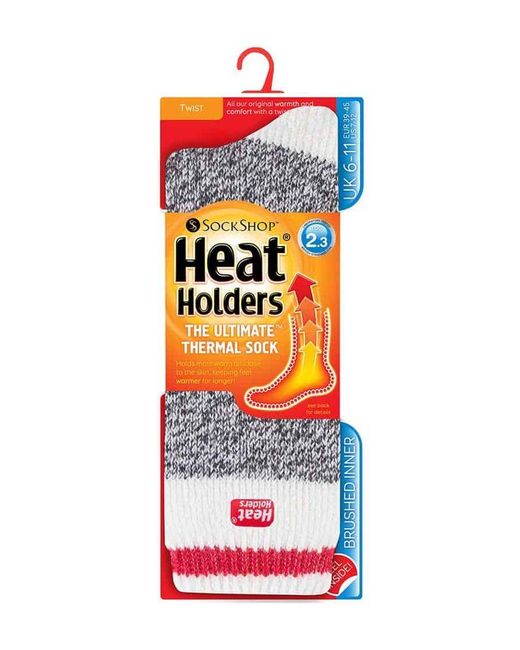 Heat Holders Gray Twist Patterned Thermal Socks for men