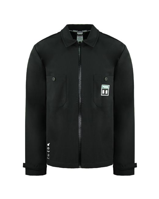 PUMA X The Hundreds Lange Mouw Zip Up Zwart Chore Jacket 598310 01 in het Black voor heren