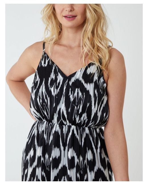 Blue Vanilla White Brushed Print Wrap Dress