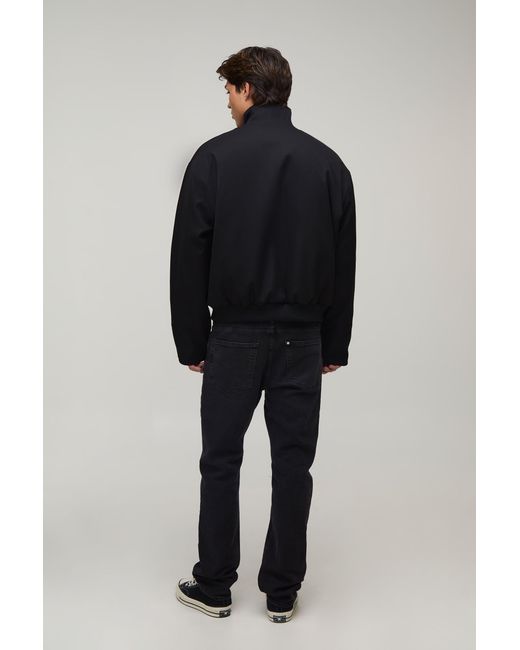 BoohooMAN Blue Regular Fit Poly Twill Funnel Neck Bomber Jacket for men