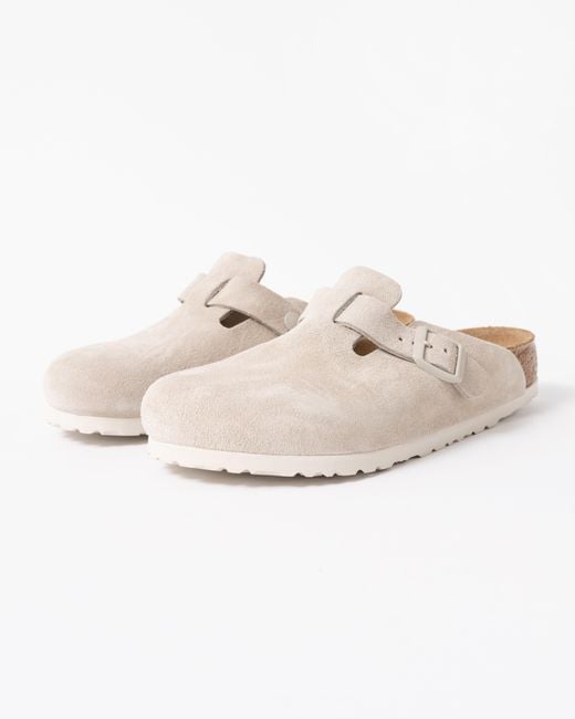 Birkenstock White Boston Clogs