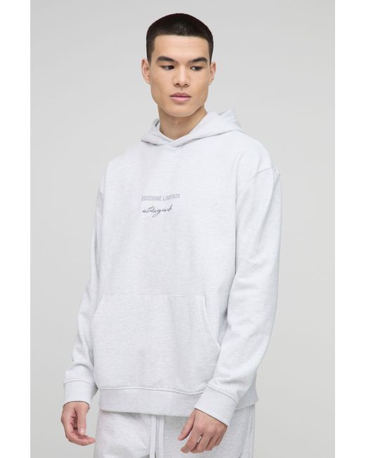 BoohooMAN White Oversized Edizione Limitata Heavyweight Hoodie for men