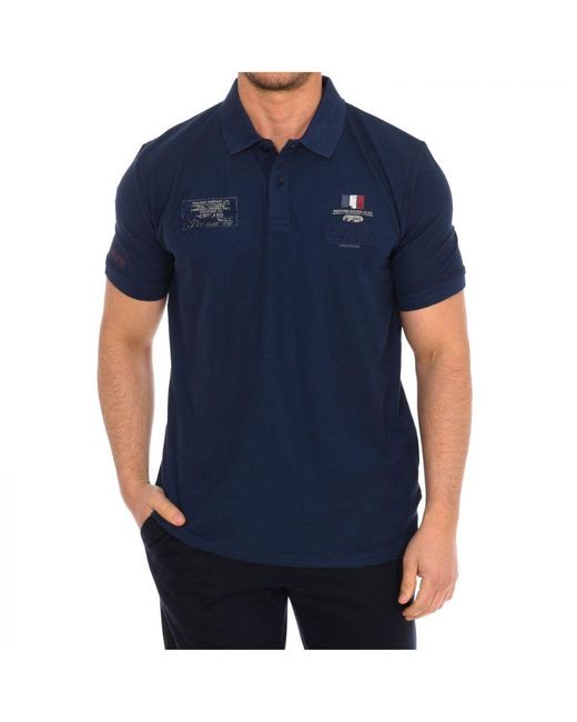 Daniel Hechter Blue Short-Sleeved Polo Shirt 75105-181990 for men