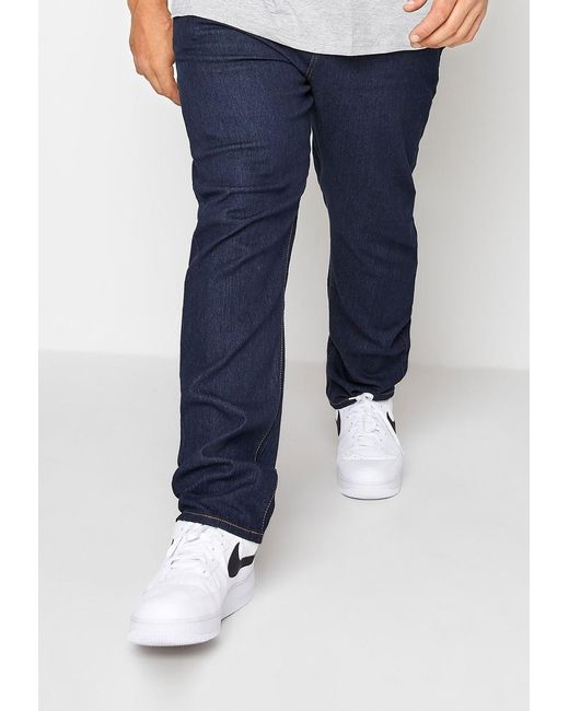 KAM Jeanswear Blue Kam Jeans Regular Fit Cotton Denim Trousers for men
