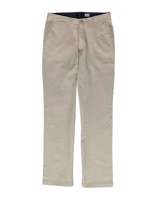 Nautica Gray Cotton Chino Trousers for men