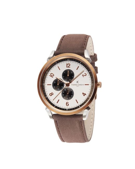 Pierre Cardin Brown Pigalle Nine Watch Cpi.2022 Leather for men