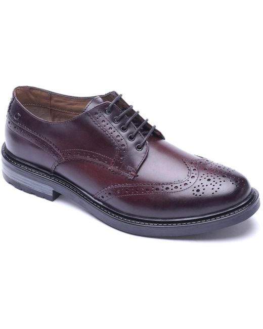 Base London Purple Tanner Leather Bordo Brogues Shoes for men