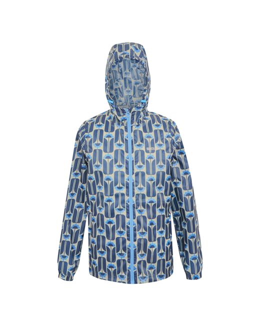 Regatta Blue Ladies Orla Kiely Tall Flowers Packaway Summer Jacket