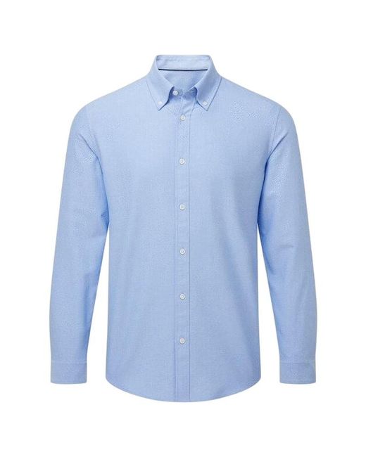 Asquith & Fox Blue Oxford Long-Sleeved Formal Shirt Cotton for men