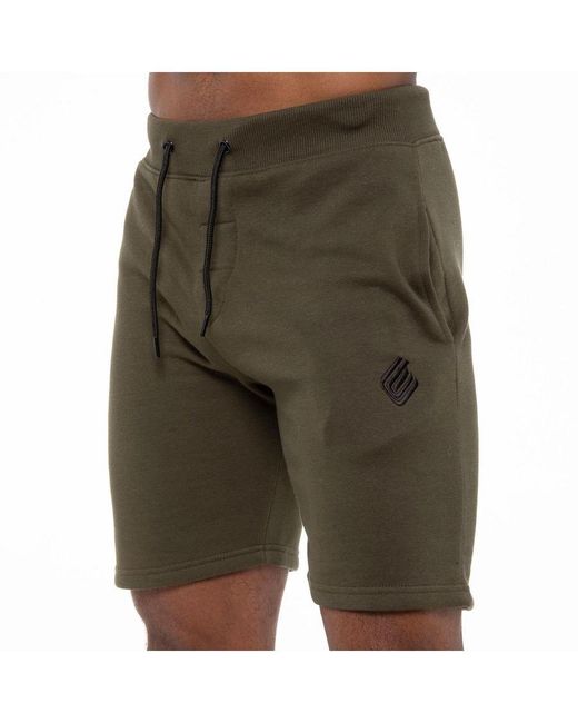 Enzo Green Fleece Gym Shorts for men