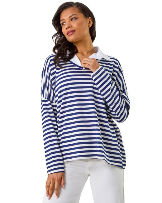Roman Blue Stripe Print 2