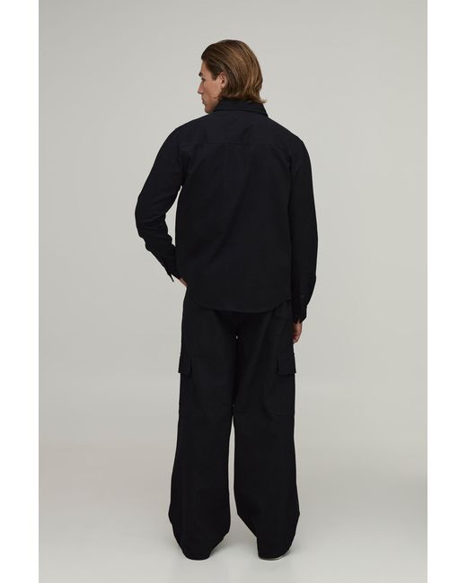BoohooMAN Blue Regular Shirt & Straight Fit Cargo Trouser Set for men