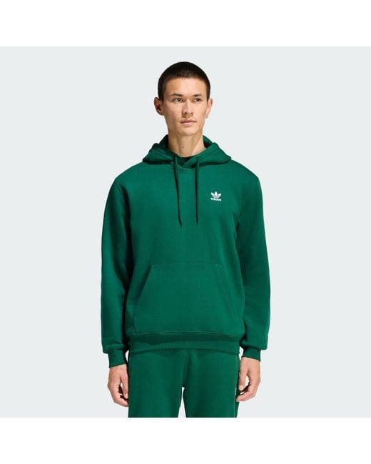Adidas Originals Green Trefoil Essentials Loose Hoodie for men