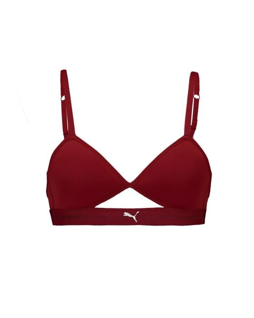 PUMA Red Peek A Boo Triangle Bralette