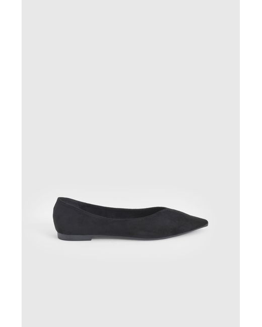 Faith White Tasha Faux Leather Collapsible Pointed Flat Ballerinas