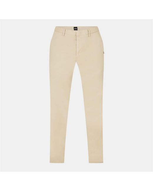 Boss Natural Kaito3 Solid Patterned Straight Chinos for men