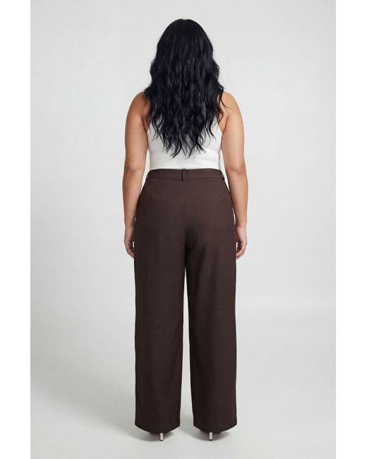 Boohoo White Plus Cross Over Waistband Balloon Trousers
