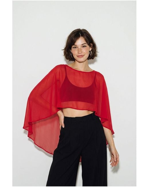 Bianco Lucci Red Elastane Blouse