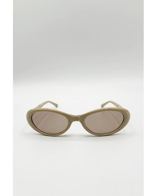SVNX Brown Oval Sunglasses